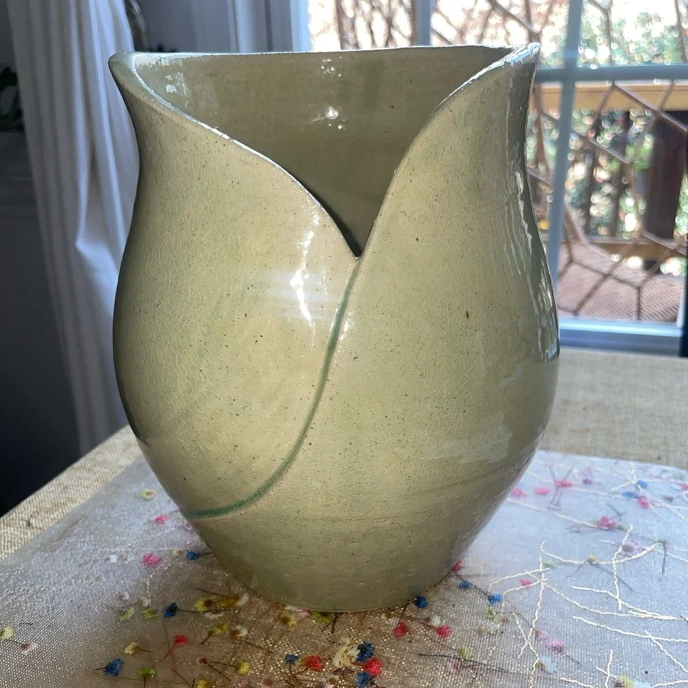 Vintage Art Pottery Ceramic Handmade Vase Signed